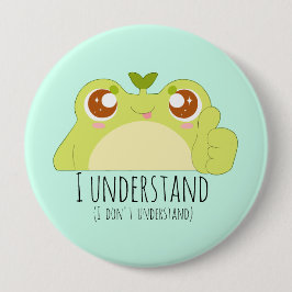 Schattige Begrijp Groene Kikker Ronde Button 4,0 Cm