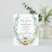 Schattige begrotingsuitnodigingen voor Baby shower (Staand voorkant)