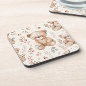 Schattige Beige Baby Beer Bier Onderzetter (Linkerzijde)