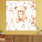 Schattige Beige Baby Beer Canvas Afdruk (Insitu (Woonkamer))