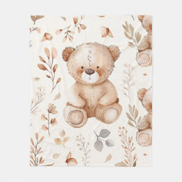 Schattige Beige Baby Beer Fleece Deken