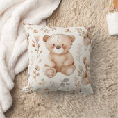 Schattige Beige Baby Beer Kussen (Deken)