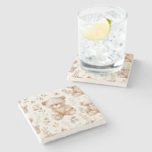 Schattige Beige Baby Beer Stenen Onderzetter (Zijkant)