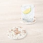 Schattige Beige Baby Beer Zandsteen Onderzetter (Zijkant)