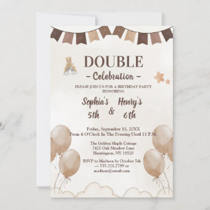 Schattige Beige & Bruine Aquarel Kinderen Gezamenl Kaart