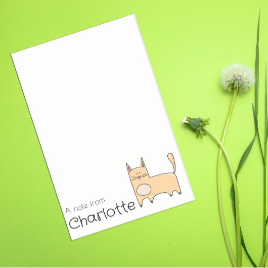 Schattige beige cartoon kat naam post-it® notes