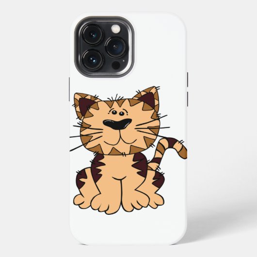 SCHATTIGE BEIGE EN BRUINE kat met grote kop iPhone Hoesje (Achterkant)