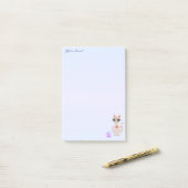Schattige beige kat post-it® notes (Op bureau)