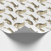 Schattige Beige Konijnen Hazen op Wit Cadeaupapier (Hoek)