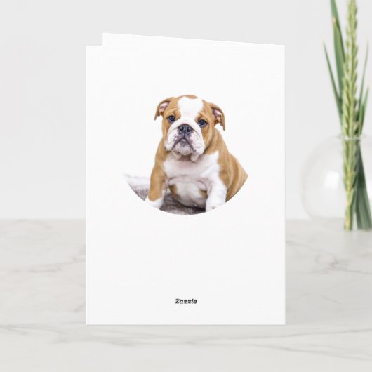 Schattige Beige Ronde Hond Huisdier Foto Vrolijk K Feestdagen Kaart (Achterkant)