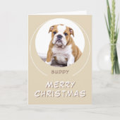 Schattige Beige Ronde Hond Huisdier Foto Vrolijk K Feestdagen Kaart (Voorkant)