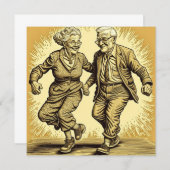 Schattige bejaard paar dansen (Voorkant / Achterkant)