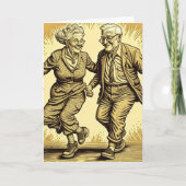 Schattige bejaard paar dansen blij Jubileum Kaart (Voorkant)
