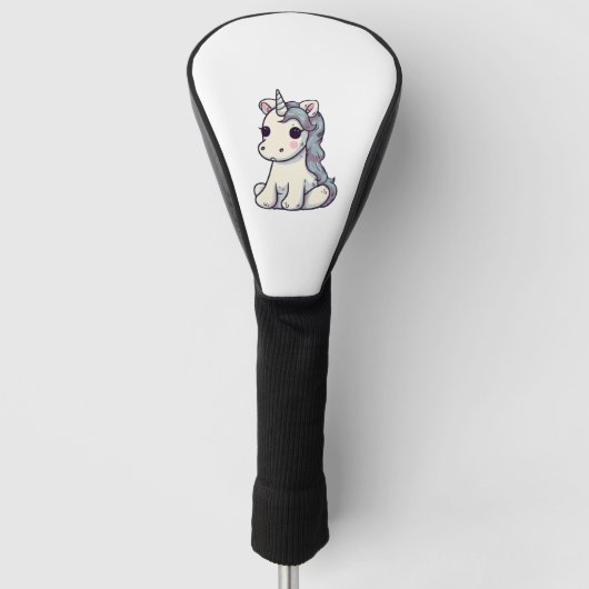 Schattige beledigd Eenhoorn Comic Style Sticker Golfheadcover (Voorkant)
