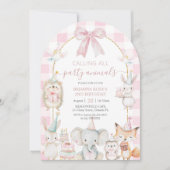 Schattige bellen Alle feestdieren Verjaardag Pink  Kaart (Voorkant)