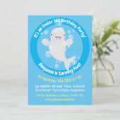 Schattige beloega walvis gepersonaliseerde cartoon kaart (Staand voorkant)