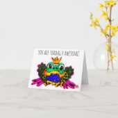 Schattige ben je totaal Geweldige kikker Wenskaart Kaart (Gele Bloem)