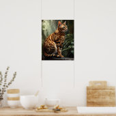 Schattige Bengaals Cat Art Print Poster (Keuken)