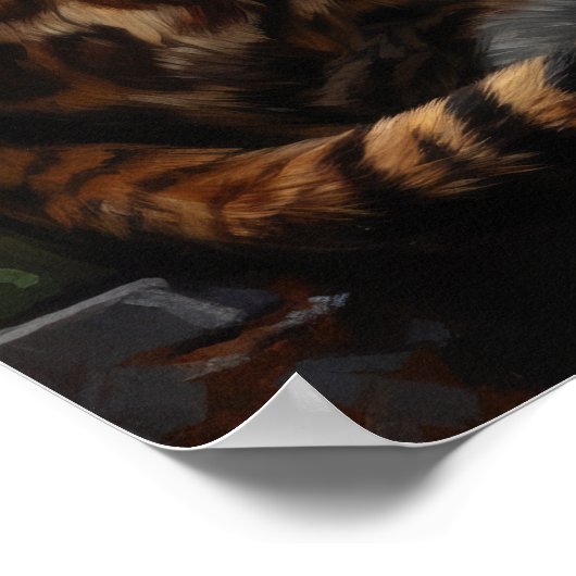 Schattige Bengaals Cat Art Print Poster (Hoek)