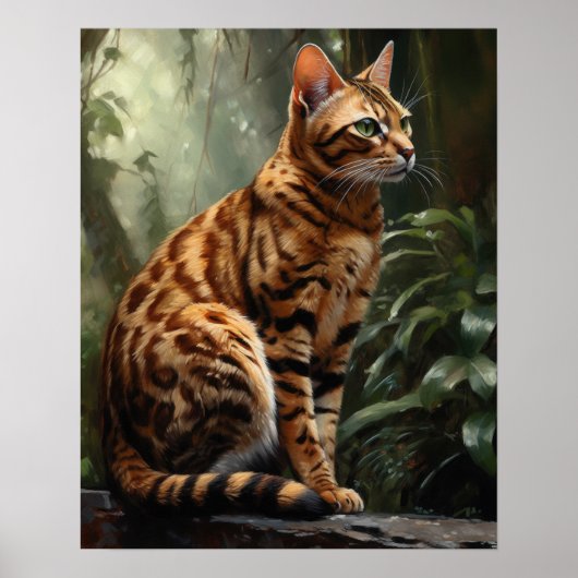 Schattige Bengaals Cat Art Print Poster (Voorkant)