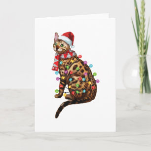 Schattige Bengaalse Kat Grappige Kerstcadeaus Kaart