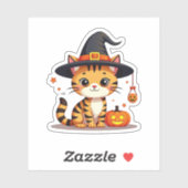 Schattige Bengaalse kat - Halloween Chibi Design Sticker (Vel)