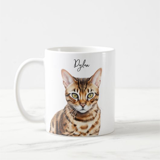 Schattige Bengalen Cat Custom Beste Mam / Pap Koffiemok (Links)