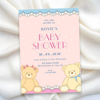 Schattige beren baby shower kaart