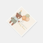 Schattige Beren ballon Baby shower Servet (Hoek)
