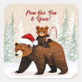 Schattige Beren en feestelijke boodschap Vierkante Sticker (Voorkant)