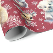Schattige Beren en pinguïns kerstinpakpapier Cadeaupapier (Rol Hoek)