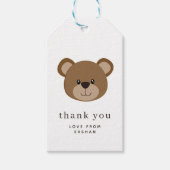 Schattige Beren gezicht | 1e verjaardag dank u Cadeaulabel (Voorkant)