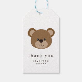 Schattige Beren gezicht | 1e verjaardag dank u Cadeaulabel