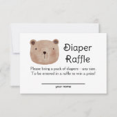 Schattige Beren hoofd luier raffle behuizing Kaart (Voorkant)