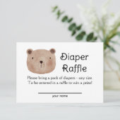 Schattige Beren hoofd luier raffle behuizing Kaart (Staand voorkant)