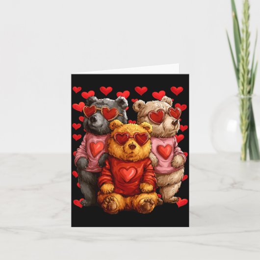 Schattige beren met hart singles Valentijnsdag Kaart (Voorkant)