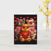 Schattige beren met hart singles Valentijnsdag Kaart (Gele Bloem)