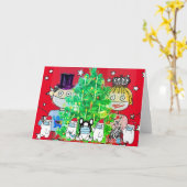 SCHATTIGE BEREN MET MASKS CHRISTMAS Kaart (Gele Bloem)