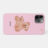 Schattige beren op lichtroze Case-Mate iPhone case (Achterkant (horizontaal))