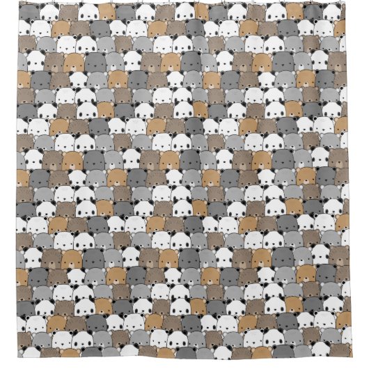 Schattige Beren Shower Curtain Douchegordijn (Voorkant)