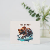 Schattige berenliefhebbers aanpasbaar briefkaart (Staand voorkant)