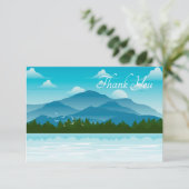 schattige bergmeerscène voegt sentiment toe bedankkaart (Staand voorkant)