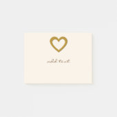 Schattige bericht met liefde gouden hart post-it® notes (Voorkant)