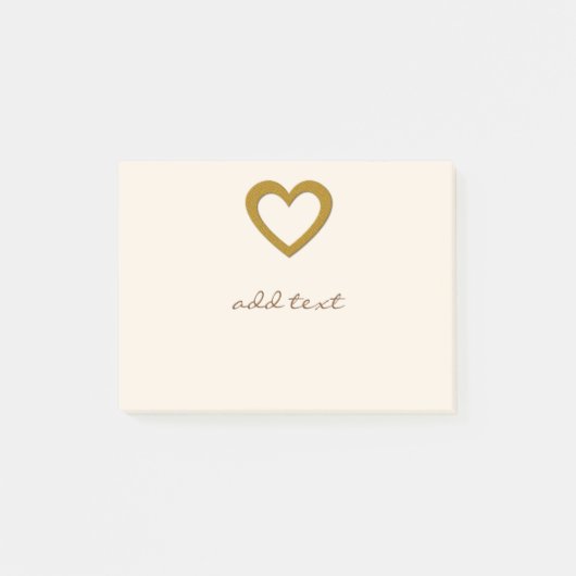 Schattige bericht met liefde gouden hart post-it® notes (Voorkant)
