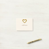 Schattige bericht met liefde gouden hart post-it® notes (Op bureau)