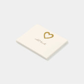 Schattige bericht met liefde gouden hart post-it® notes (Schuin)