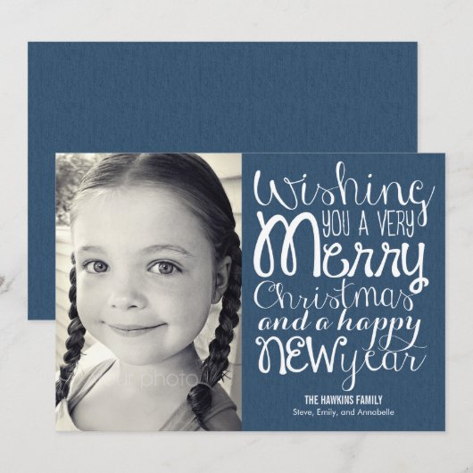 Schattige Berichtenvakantiekaarten Feestdagenkaart (Voorkant / Achterkant)