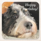 Schattige Bernedoodle Kartonnen Onderzetters (Voorkant)