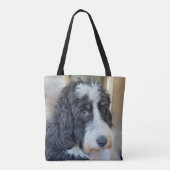 Schattige Bernedoodle Tote Bag (Achterkant)