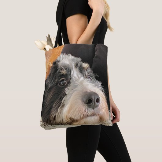 Schattige Bernedoodle Tote Bag (Dichtbij)